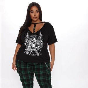 Route 66 Road Trip Tunic Top - Black